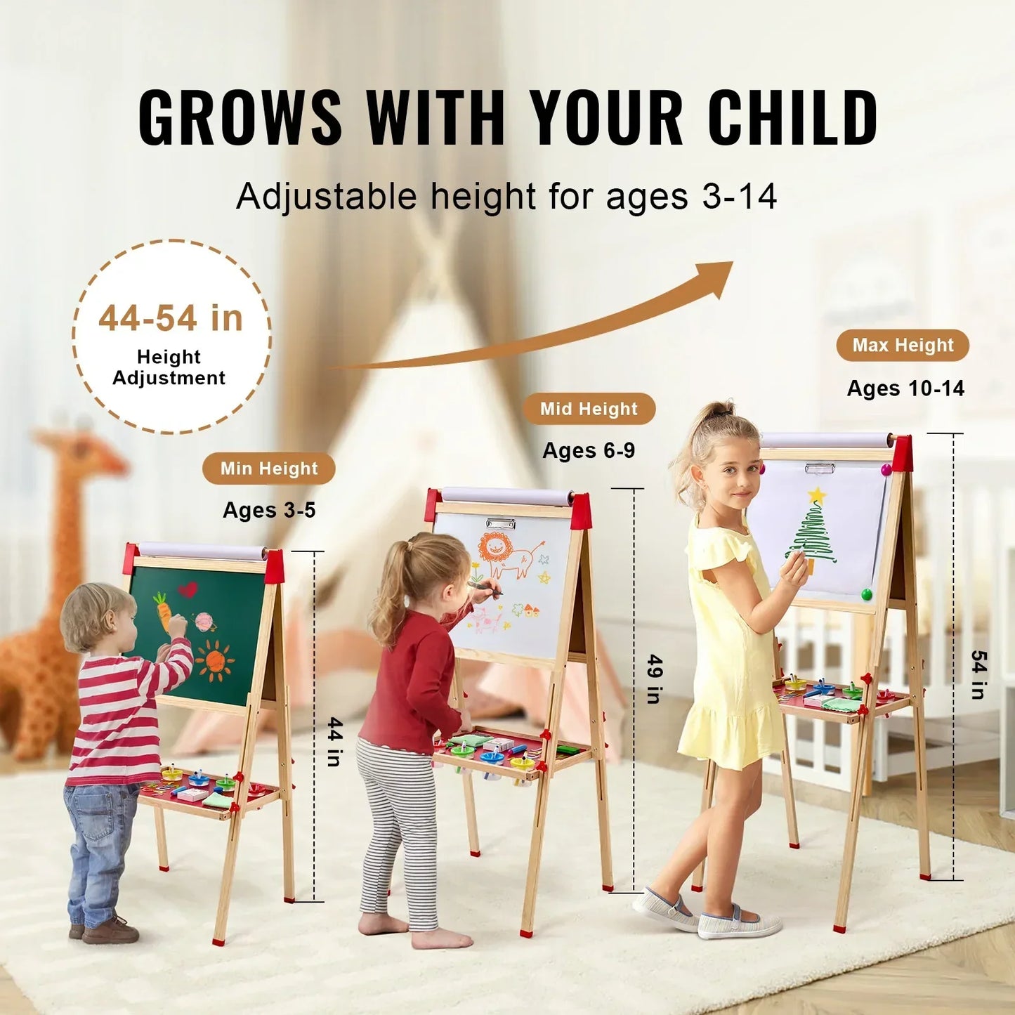 Drawing Board Wooden Double-Sided Kids
