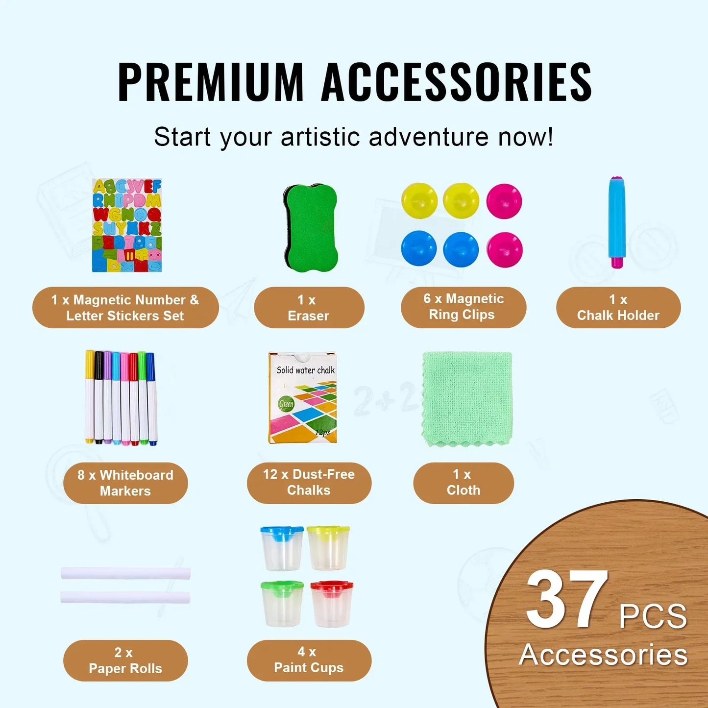 Drawing Board Wooden Double-Sided Kids